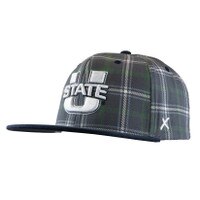 U-State Embroidered Tartan Flat Brim Cap